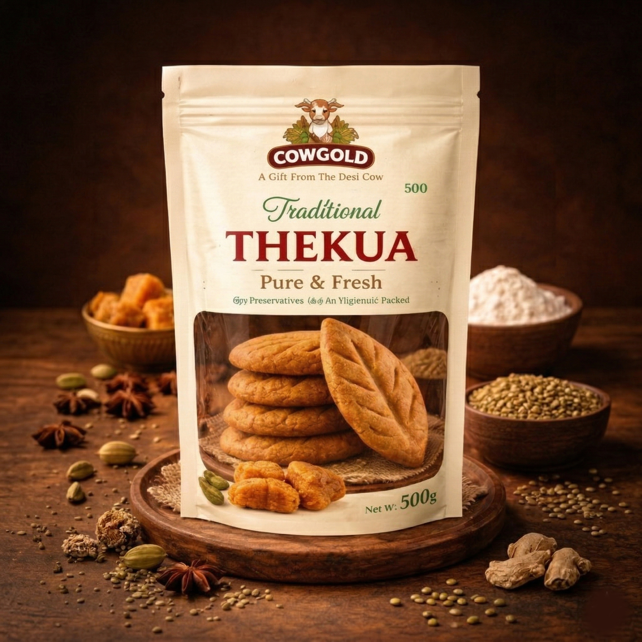 traditional thekua 500g – pure & fresh by cowgold